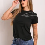 ART.4055 | REMERA NEGRA CON STRASS