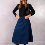 ART.3867 | POLLERA AZUL CON RECORTE