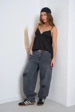 ART.3755 | BAGGY GRIS CON ROTURAS