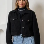 ART.159 | CAMPERA CROP NEGRO CLASICO