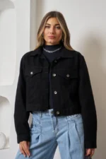 ART.159 | CAMPERA CROP NEGRO CLASICO