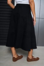 ART.3870 | POLLERA 3/4 NEGRO CINTURA ELASTICA - Imagen 4