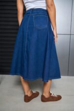 ART.3872 | POLLERA 3/4 AZUL CINTURA ELASTICA - Imagen 4