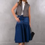 ART.3894 | POLLERA FRUNCIDA AZUL