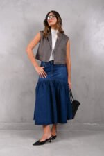 ART.3894 | POLLERA FRUNCIDA AZUL