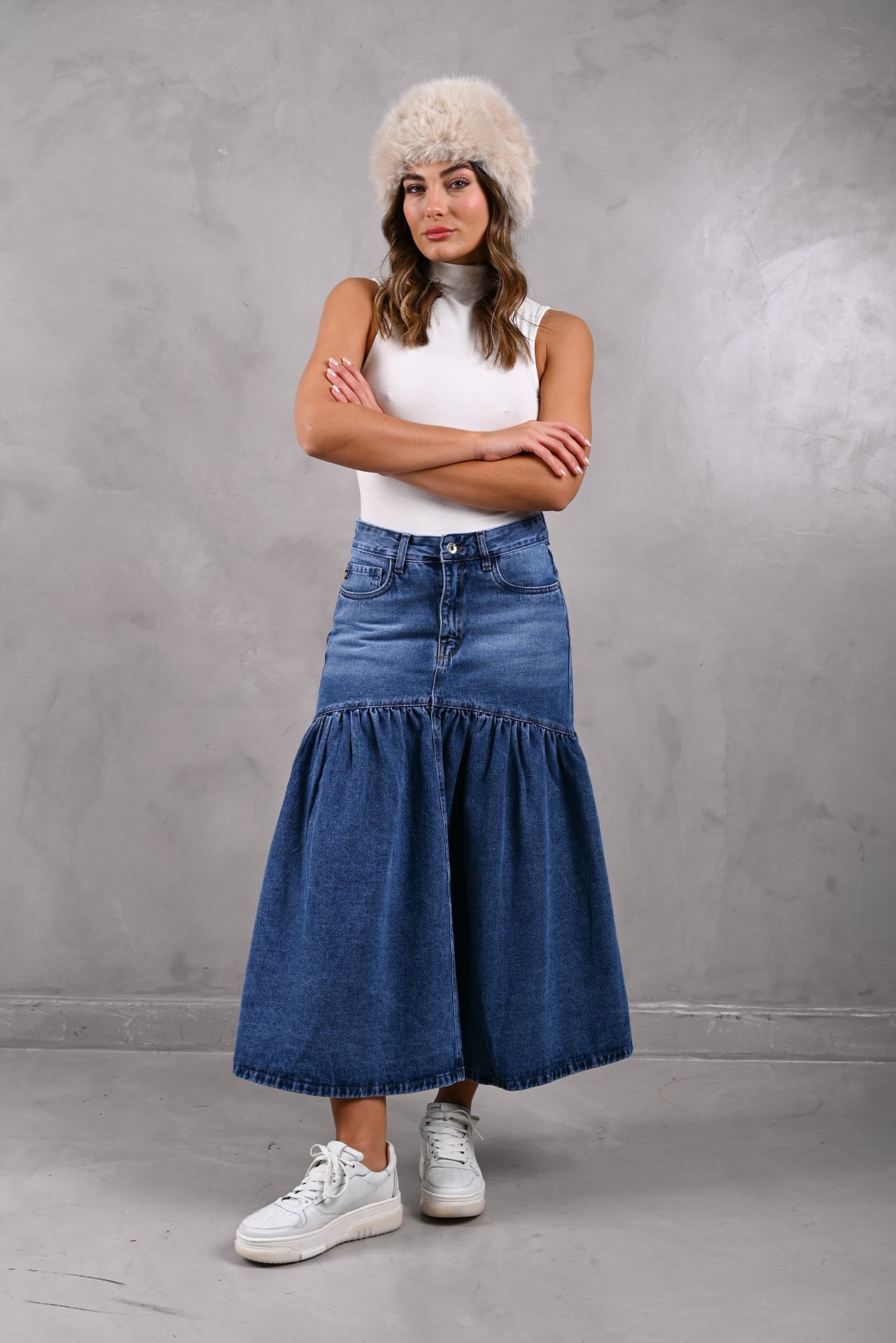 1 ART.3895 | POLLERA FRUNCIDA NEVADO - Imagen 1