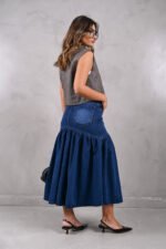 ART.3894 | POLLERA FRUNCIDA AZUL - Imagen 2