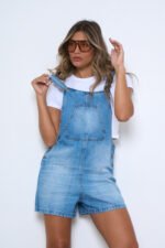 ART.3824 | SHORT OVEROL CELESTE LOCALIZADO - Imagen 3