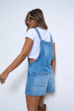 ART.3824 | SHORT OVEROL CELESTE LOCALIZADO - Imagen 4