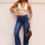 ART.3946 | FLARE CROP AZUL ELASTIZADO