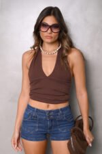 ART.3950 | SHORT AZUL CINTURA ANCHA ELASTIZADO