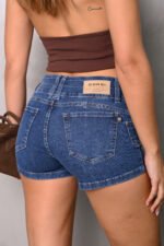 ART.3950 | SHORT AZUL CINTURA ANCHA ELASTIZADO - Imagen 4